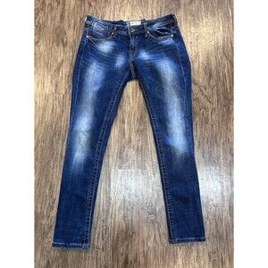 Akoo Brand Co Skinny Jeans Womens Blue Size 29 Faded Denim Casual